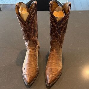 Men's Brown Leather  handmade Lucchese Western Boots